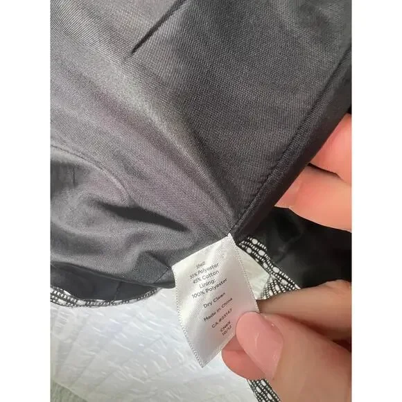 Talbots Black White Patterned Blazer Button Notched Lapel Front Pockets Size 10 - Picture 11 of 13